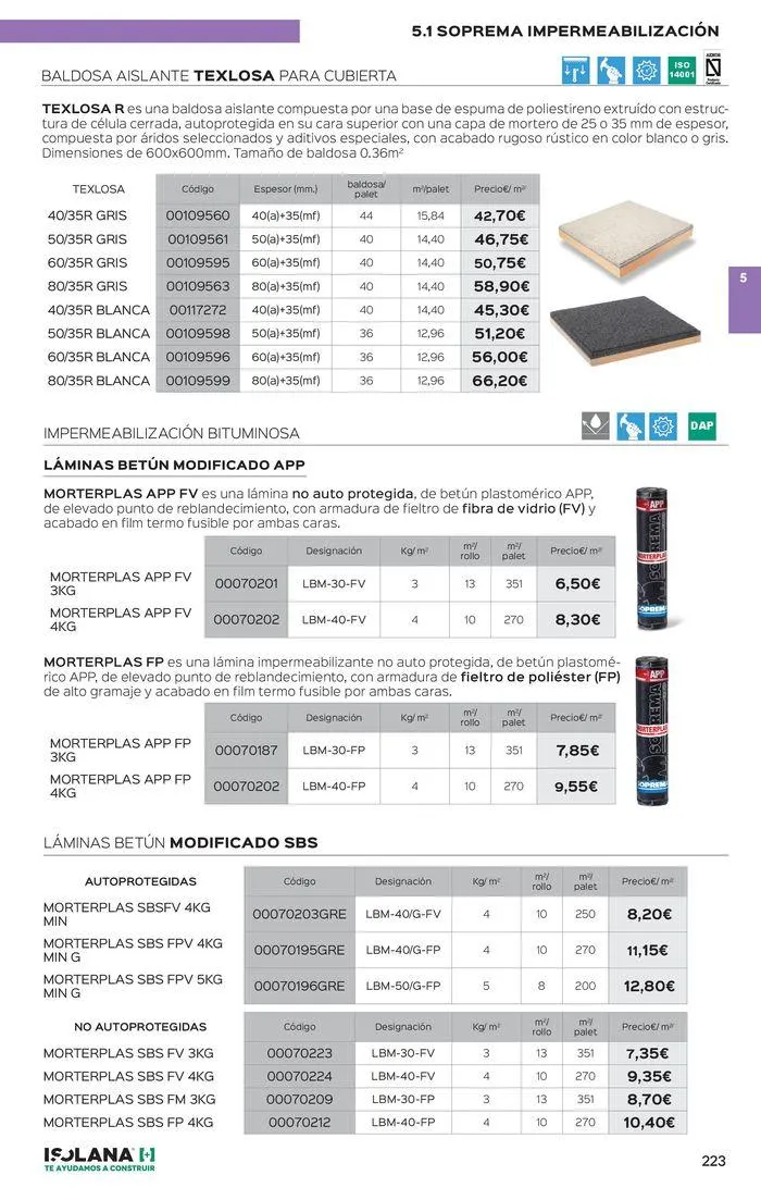 Catálogo de IMPERMEABILIZACIÓN – TARIFA ISOLANA 2024 29 de agosto al 31 de diciembre 2024 - Página 4