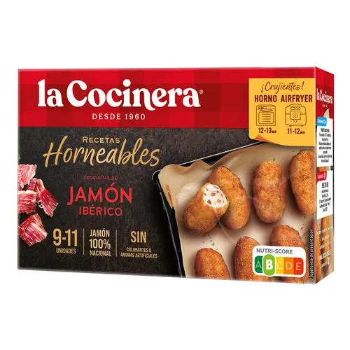 LA COCINERA Croquetas horneables de jamón ibérico LA COCINERA Recetas horneables 340 g.