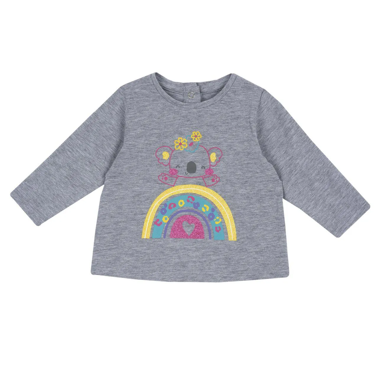 Camiseta con koala y arcoíris