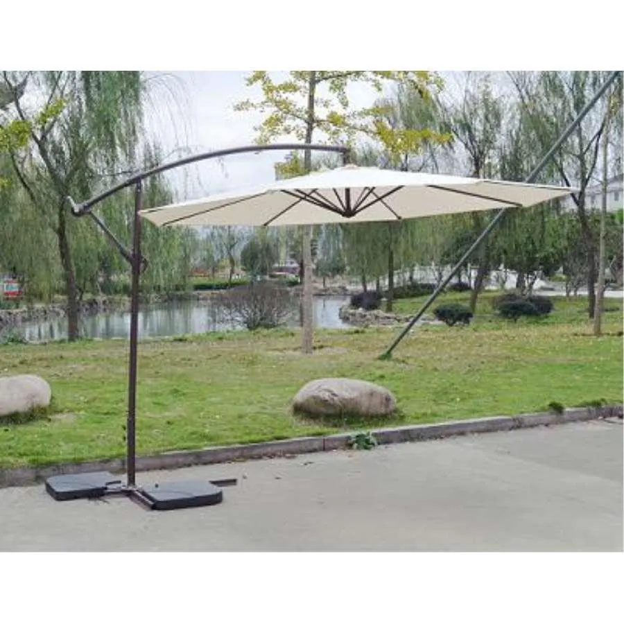 PARASOL EXCENTRICO CON MANIVELA MOD.MARBELLA BEIGE 300x8x48