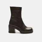 Botines de mujer de piel con tacón midi