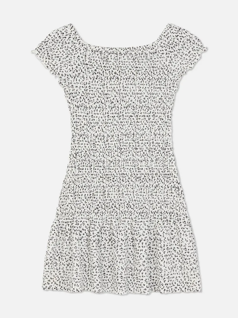 Vestido corto con ramilletes de flores