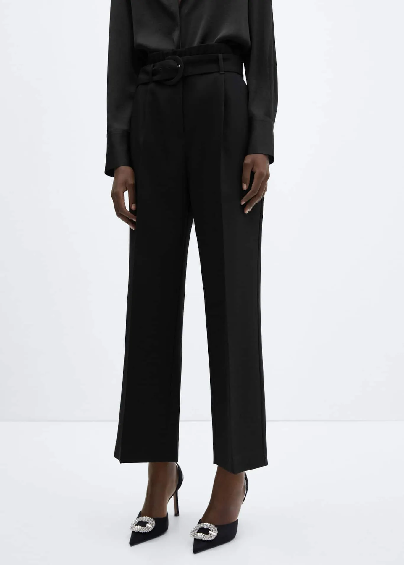 Paperbag broek met ceintuur