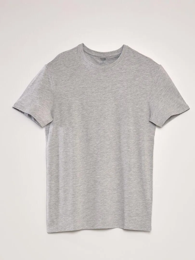 Camiseta recta de punto lisa - gris claro
