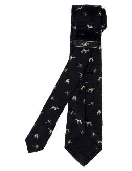 Corbata lana perros Azul oscuro