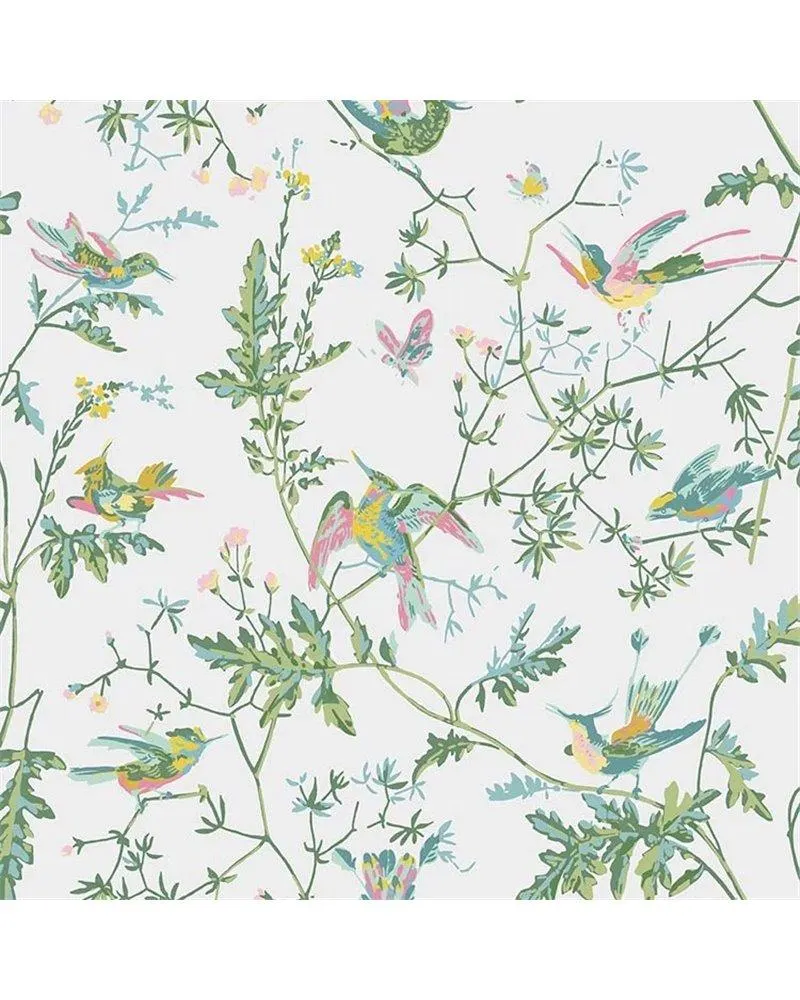 PAPEL PINTADO Hummingbirds Green & Pink 112-4015