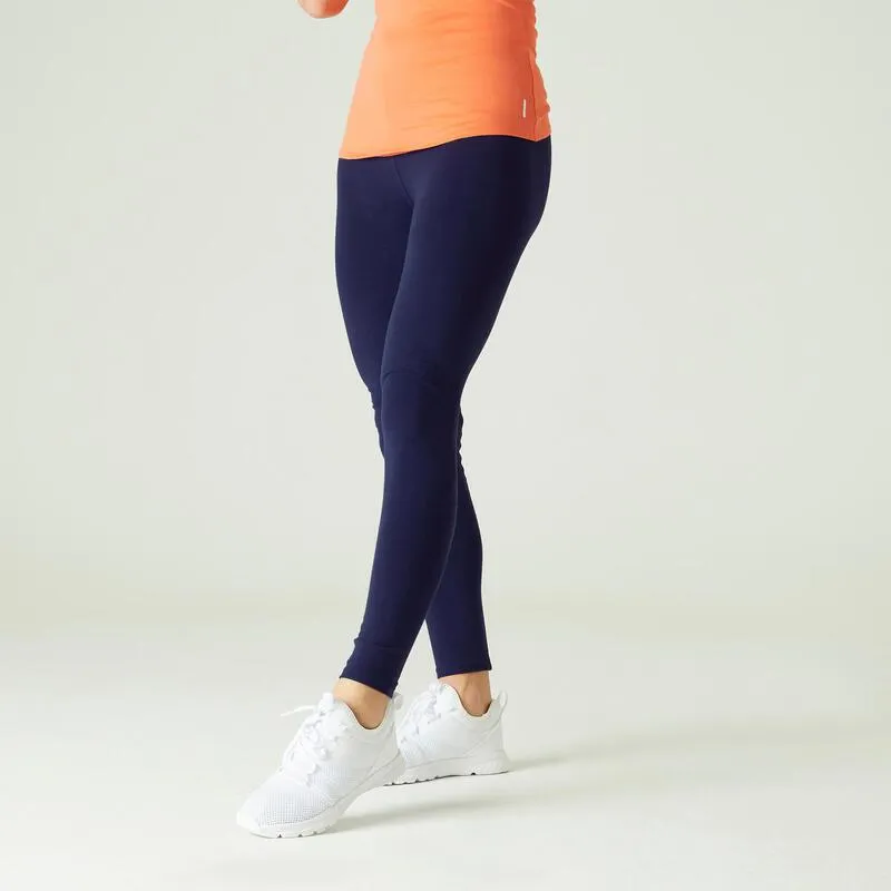 Leggings mallas fitness Nyamba stretch 100 Mujer Azul Marino