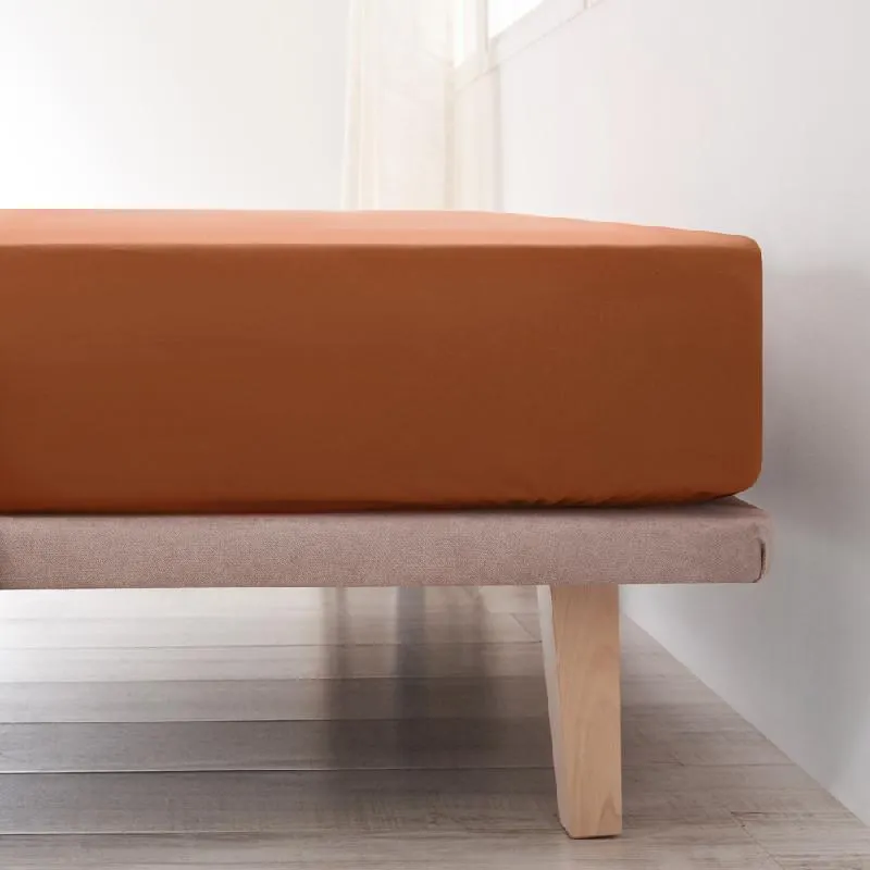 Sábana Ajustable Algodón - Basic terracota