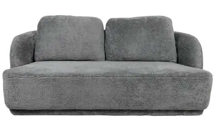 Sofá 2 plazas Furdol Tela Efecto borreguillo Gris