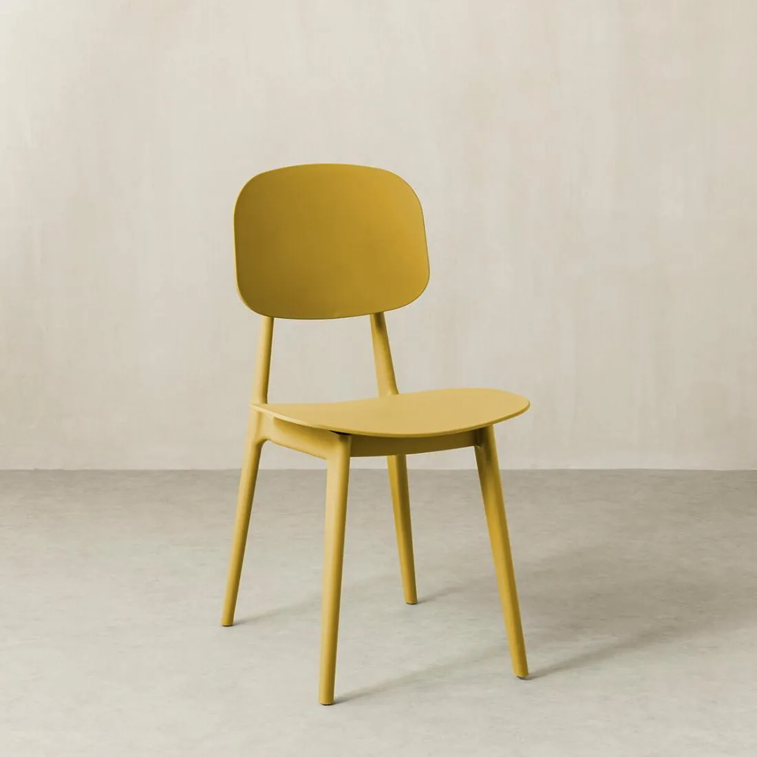 Silla polipropileno mostaza