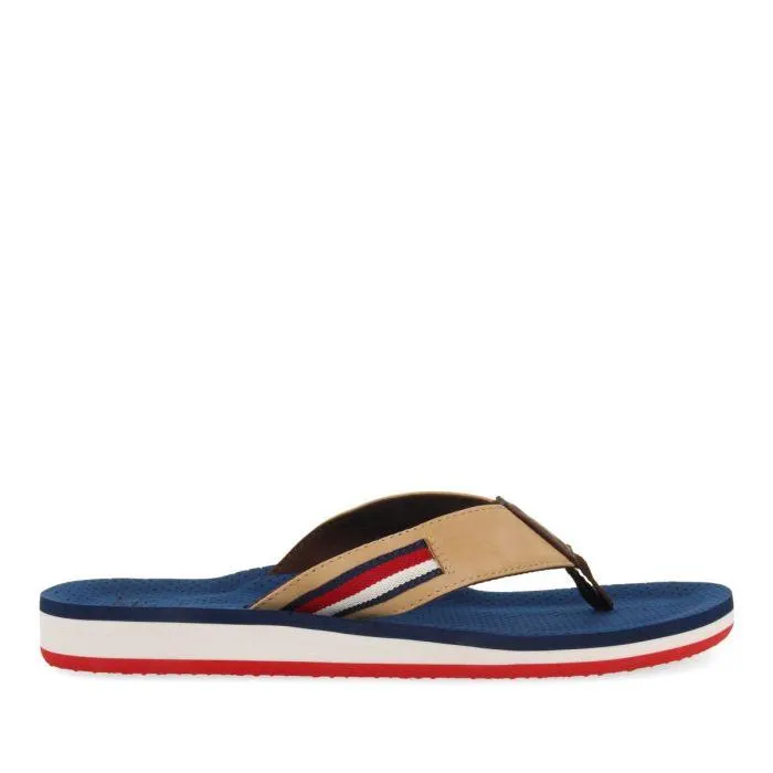 BLUE NAVY FLIP-FLOPS WITH COLOR CONTRASTS FOR MEN COLTON