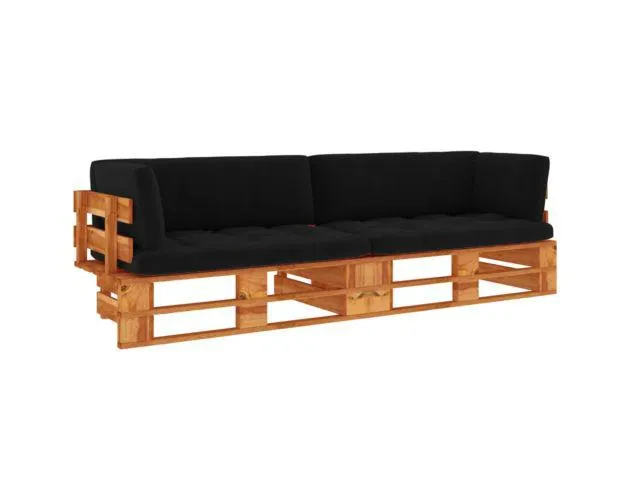 Vidaxl sofá de palets 2 plazas cojines madera pino impregnada marrón