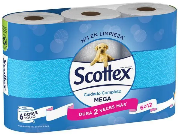 Papel higiénico Scottex 6 rollos megarollo
