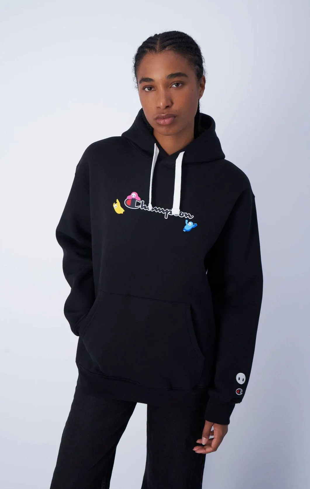 Black Sudadera con capucha Champion x Fall Guys