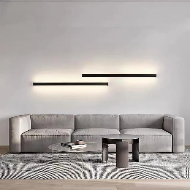Luces de pared LED ultrafinas hacia arriba y hacia abajo Instalación única de dos lámparas de pared LED negras lámpara de pared moderna lámpara de pared interior decoración de pared ac110v ac220