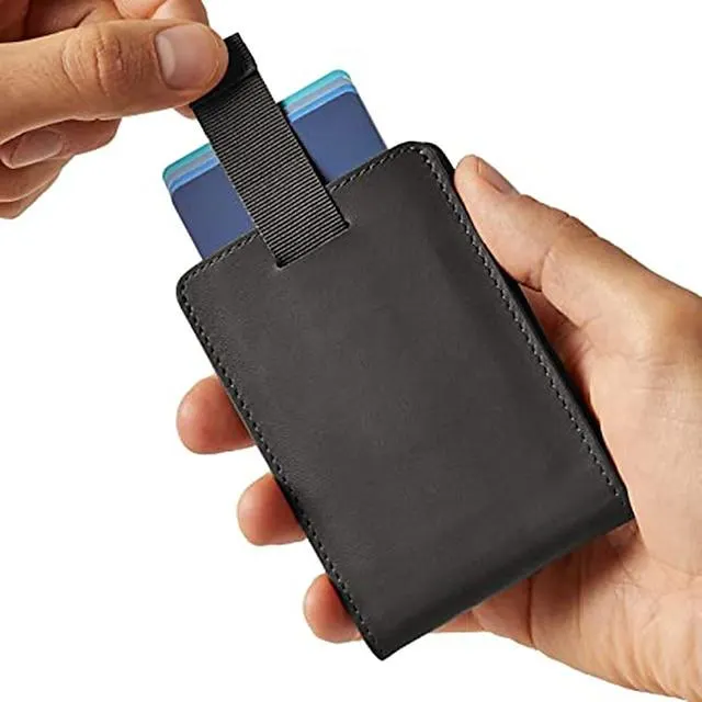 billetera plegable slim fit para hombre - billetera plegable simple con clip para billetes marrón - rfid classic