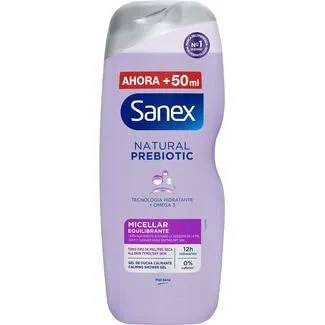 SANEX Natural Prebiotic gel de ducha Micellar Equilibrante botella 600 ml para piel seca