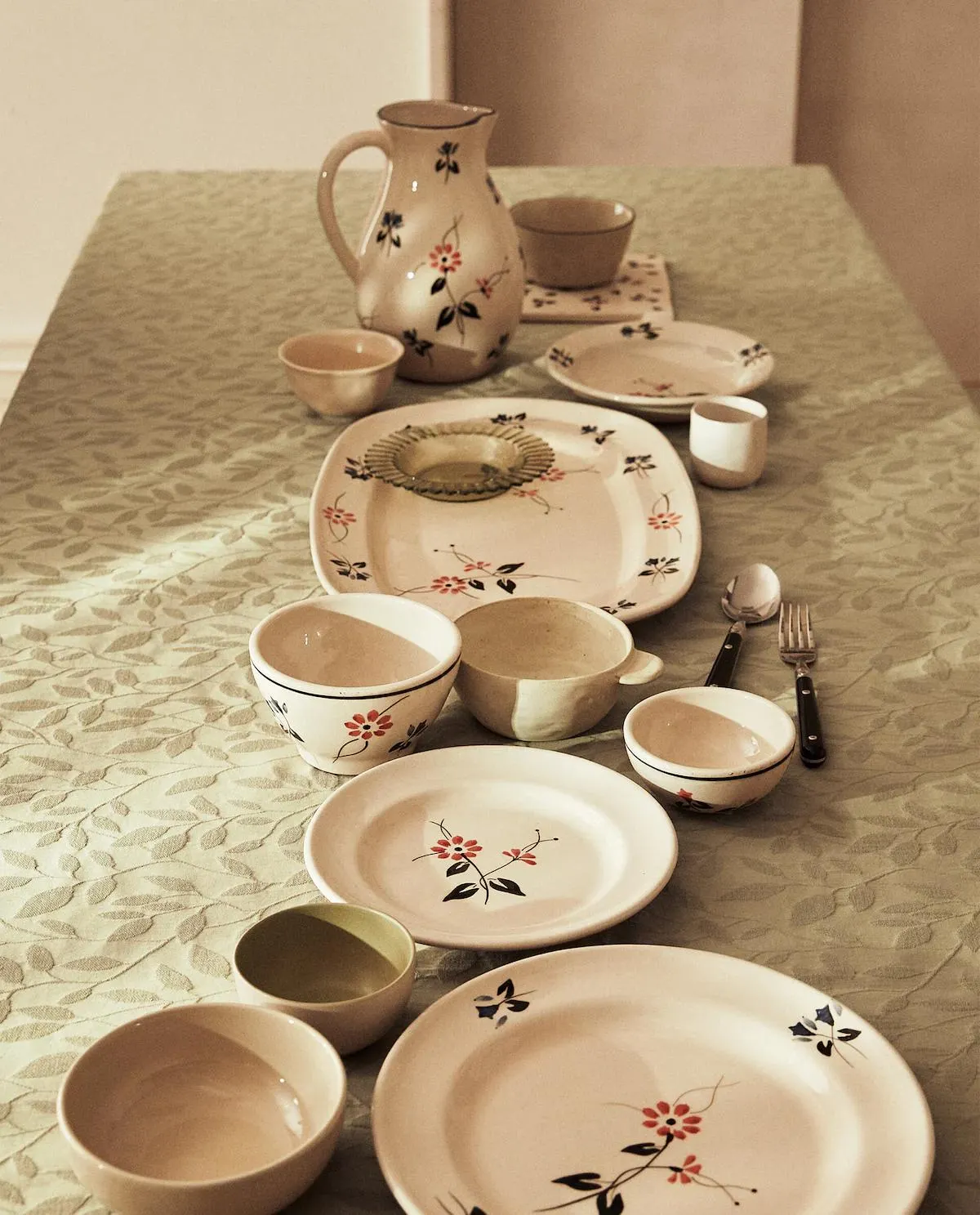 VAJILLA LOZA FLOR PINTADA