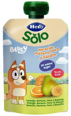 Pouch Hero Solo naranja plátano pera y galleta 100g