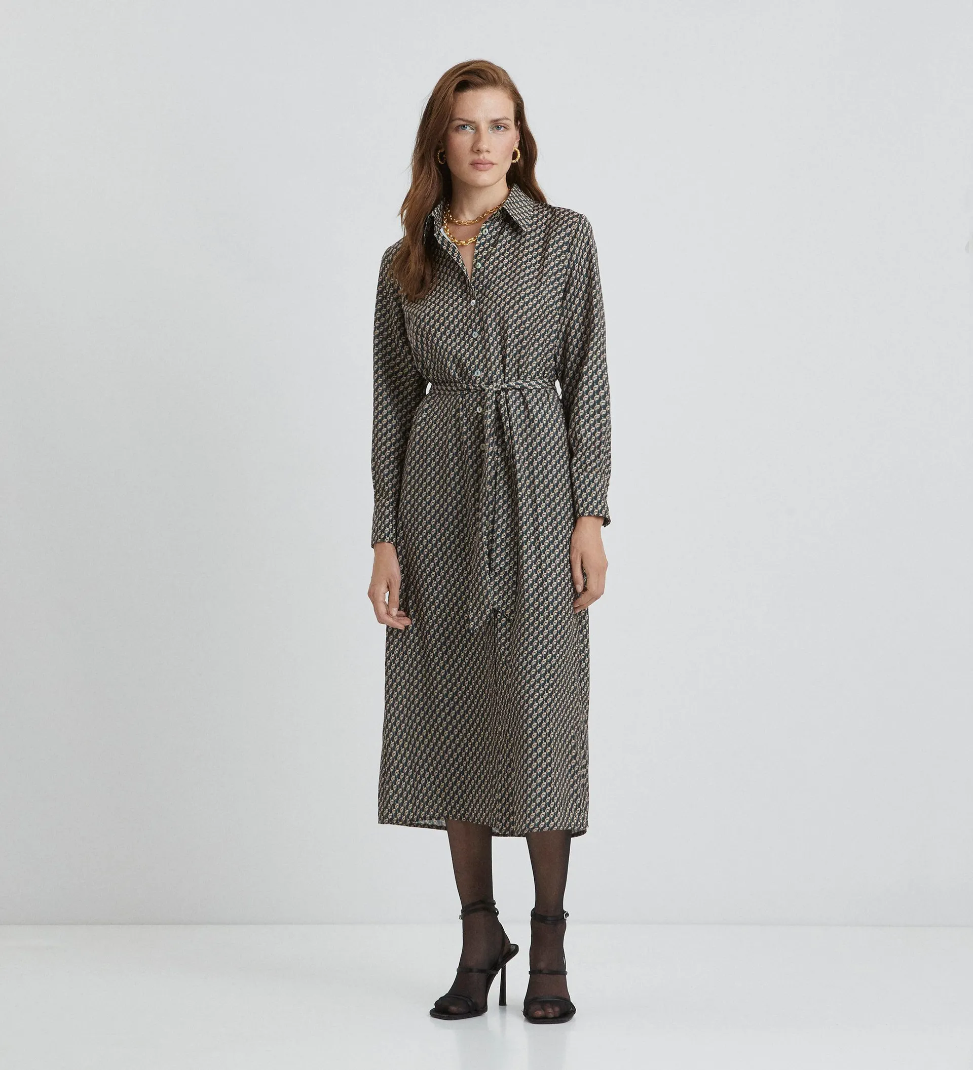 Vestido camisero estampado