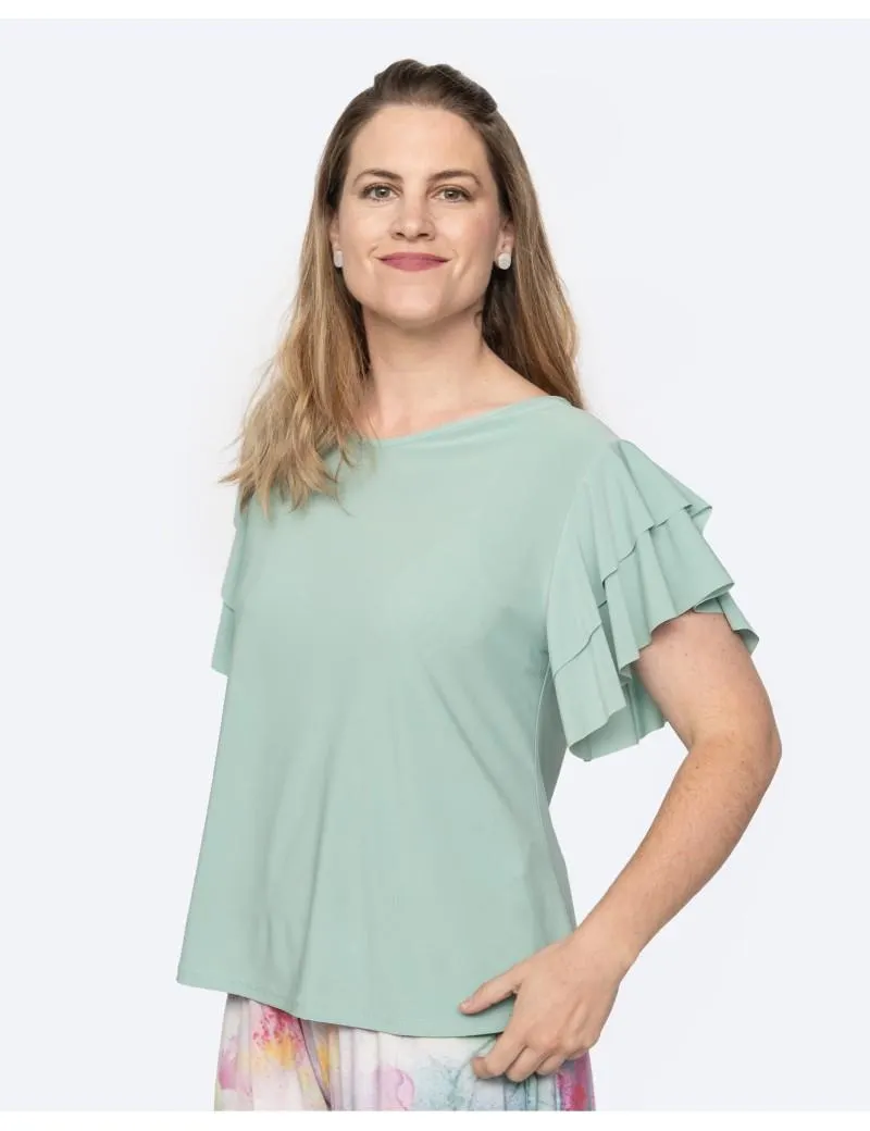 Camiseta Manga Volantes Liso