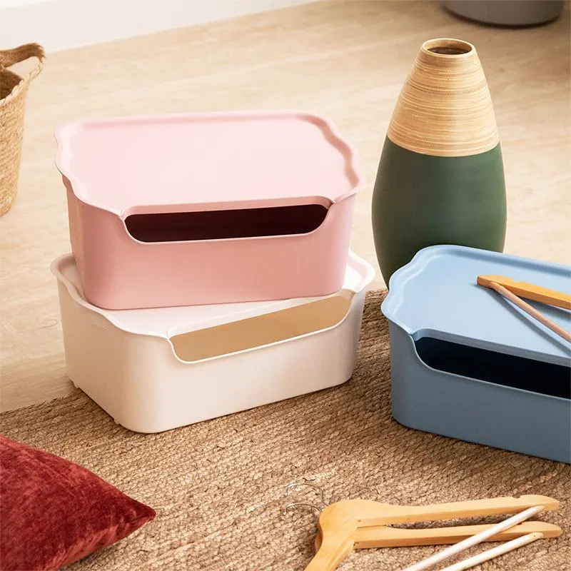 HOME DECÓ SET 3 CESTAS 15L (AZUL, ROSA, BLANCO)