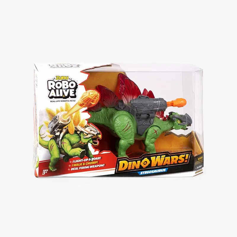 FIGURA STEGOSAURUS ROBO ALIVE DINO WARS MOVIMIENTO Y SONIDOS