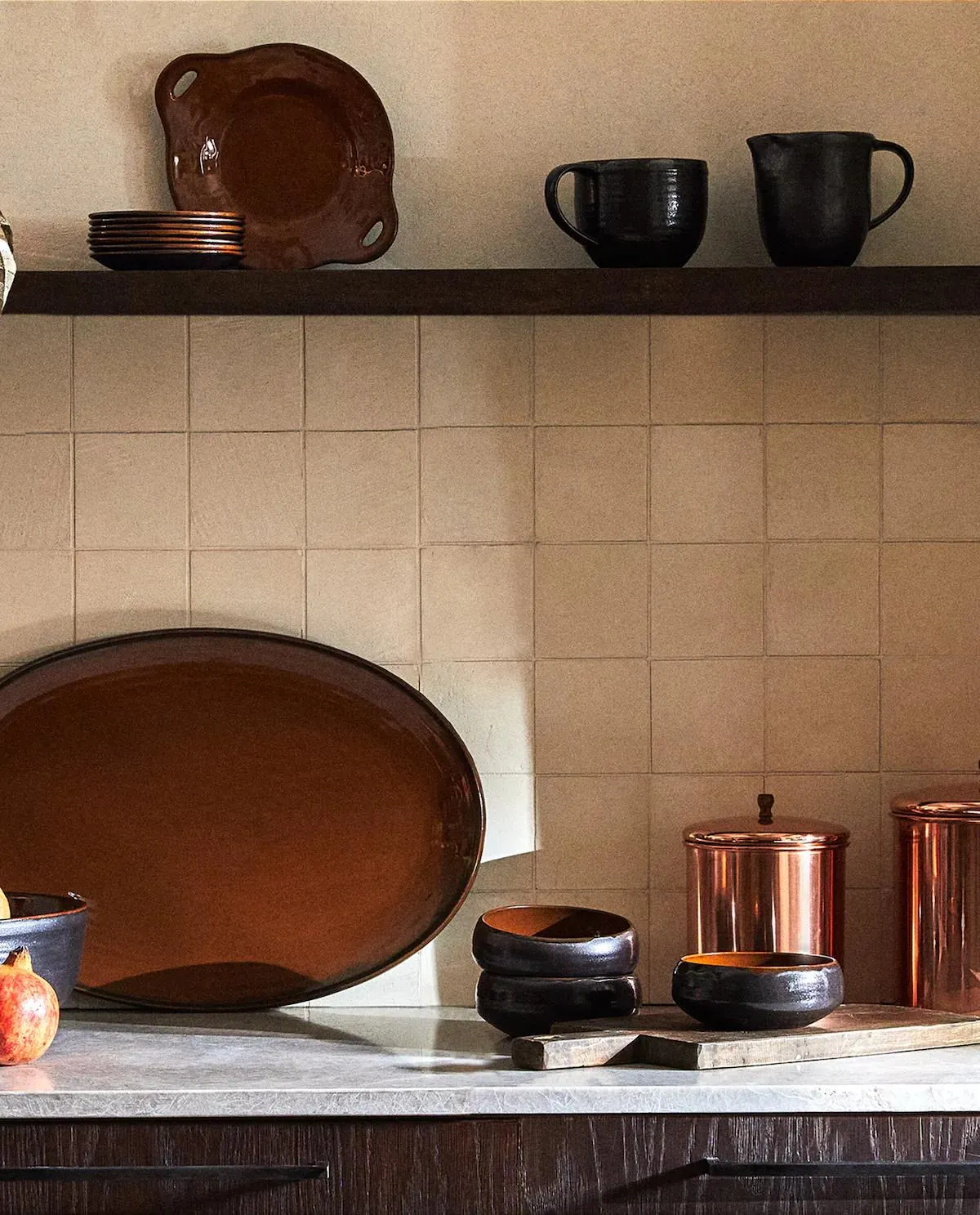 AGED STONEWARE TABLEWARE