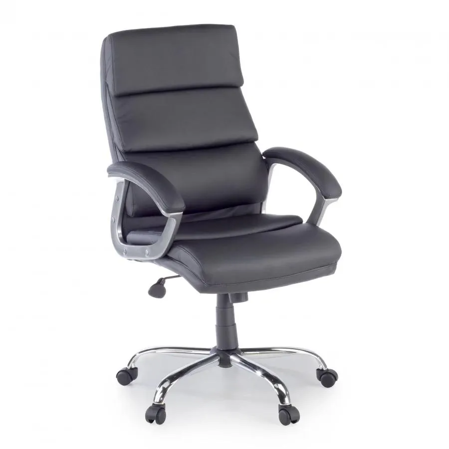 Sillon de oficina Delta, brazos tapizados - Negro