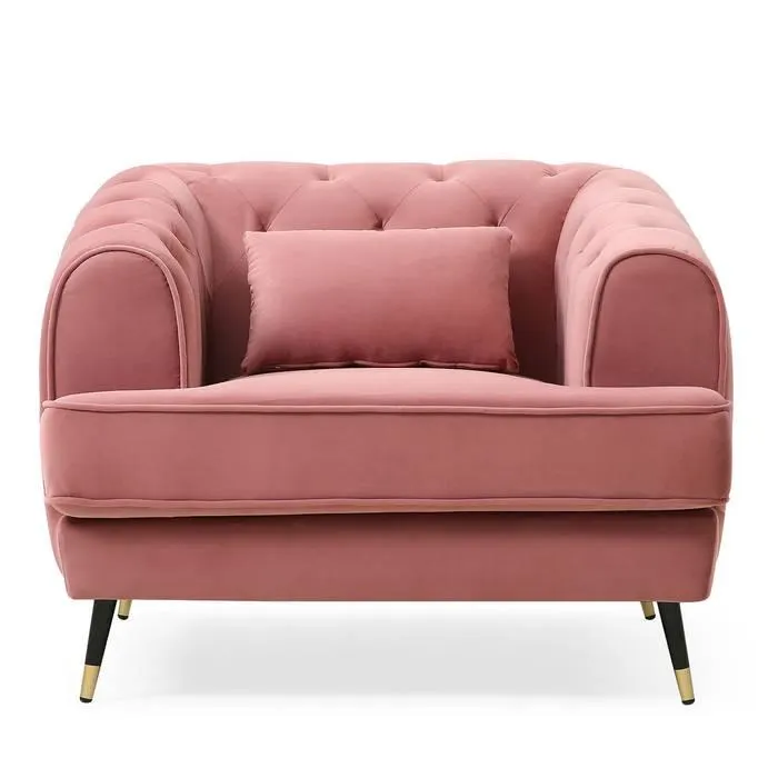 Sillón tapizado estilo boudoir Glams Terciopelo Rosa empolvado