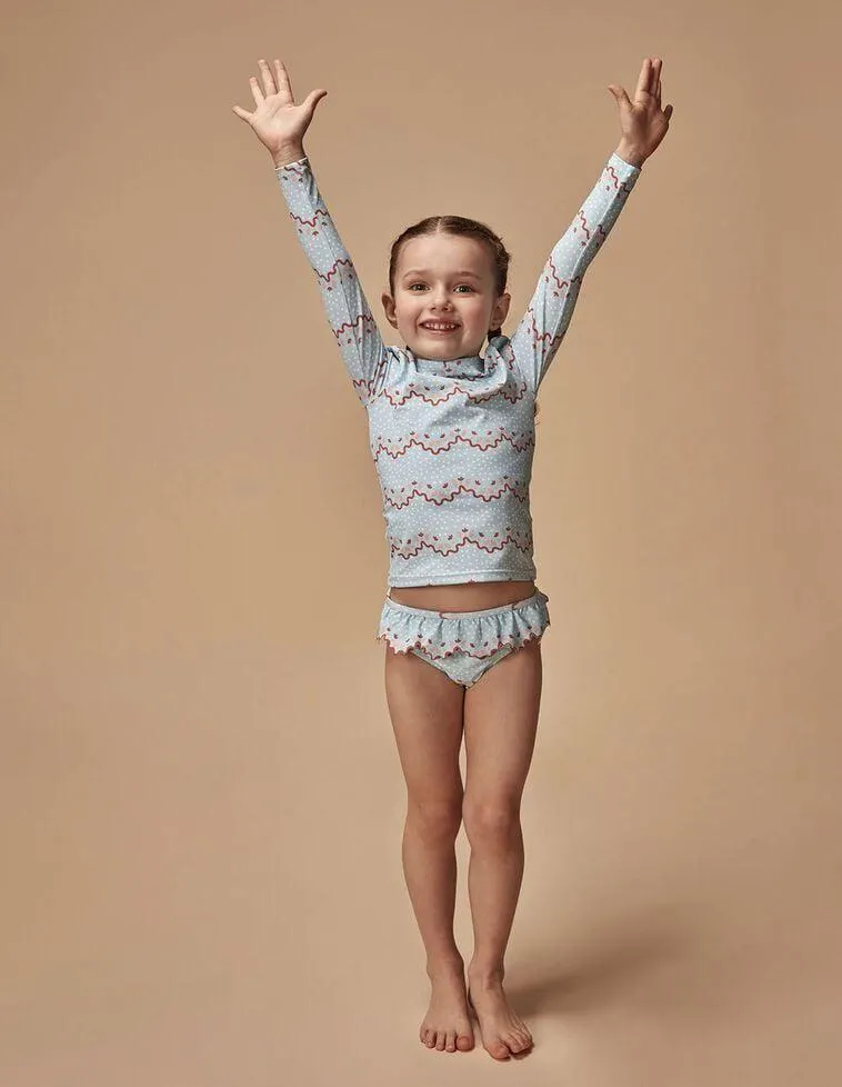 Culetín estampado ondas azul claro