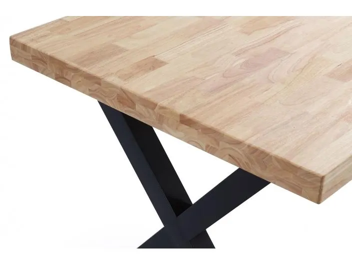 Mesa comedor fija color roble - patas negro 140 cm