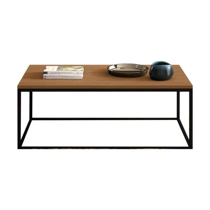 Mesa de Centro GEU 110X61 Color Canela y Patas de Metal Petrol INDIVIDUAL