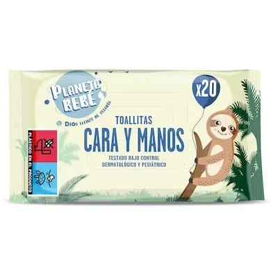 Toallitas para cara y manos Planeta Bebé de Dia bolsa 20 unidades