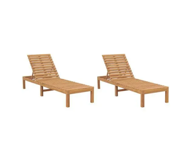 vidaXL tumbonas 2 unidades madera maciza de teca