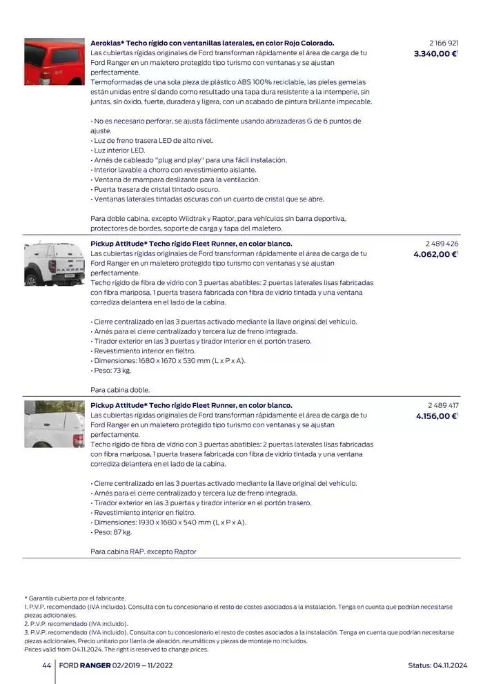 Catálogo de Ford de accesorios Ford Ranger 13 de noviembre al 13 de noviembre 2025 - Página 44