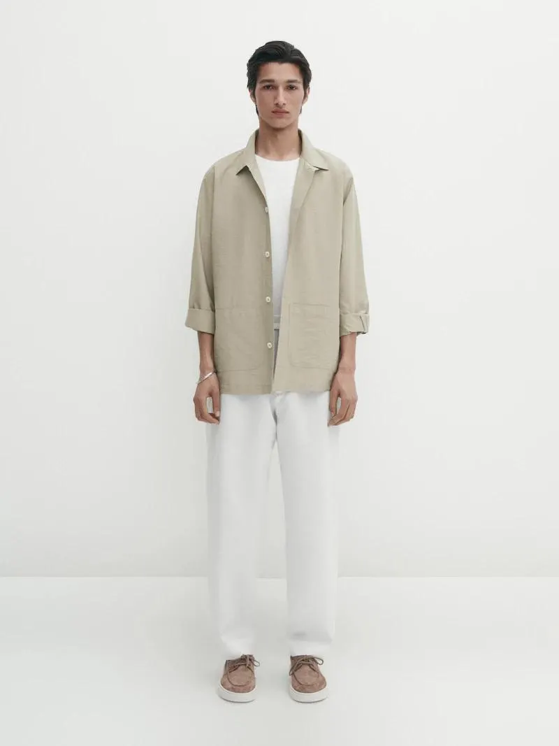 Sobrecamisa popelín detalle bolsillos