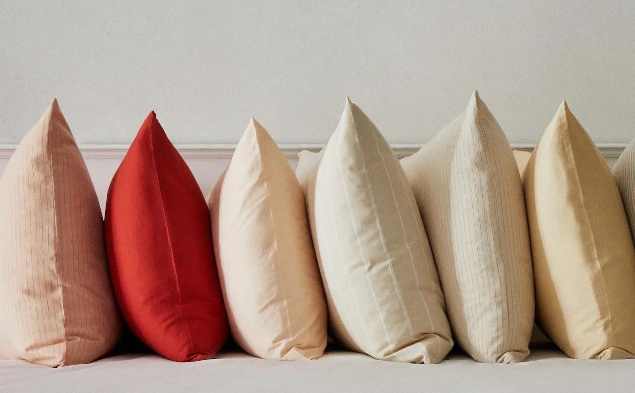 ALMOHADAS SATÉN LAVADO Y RAYAS