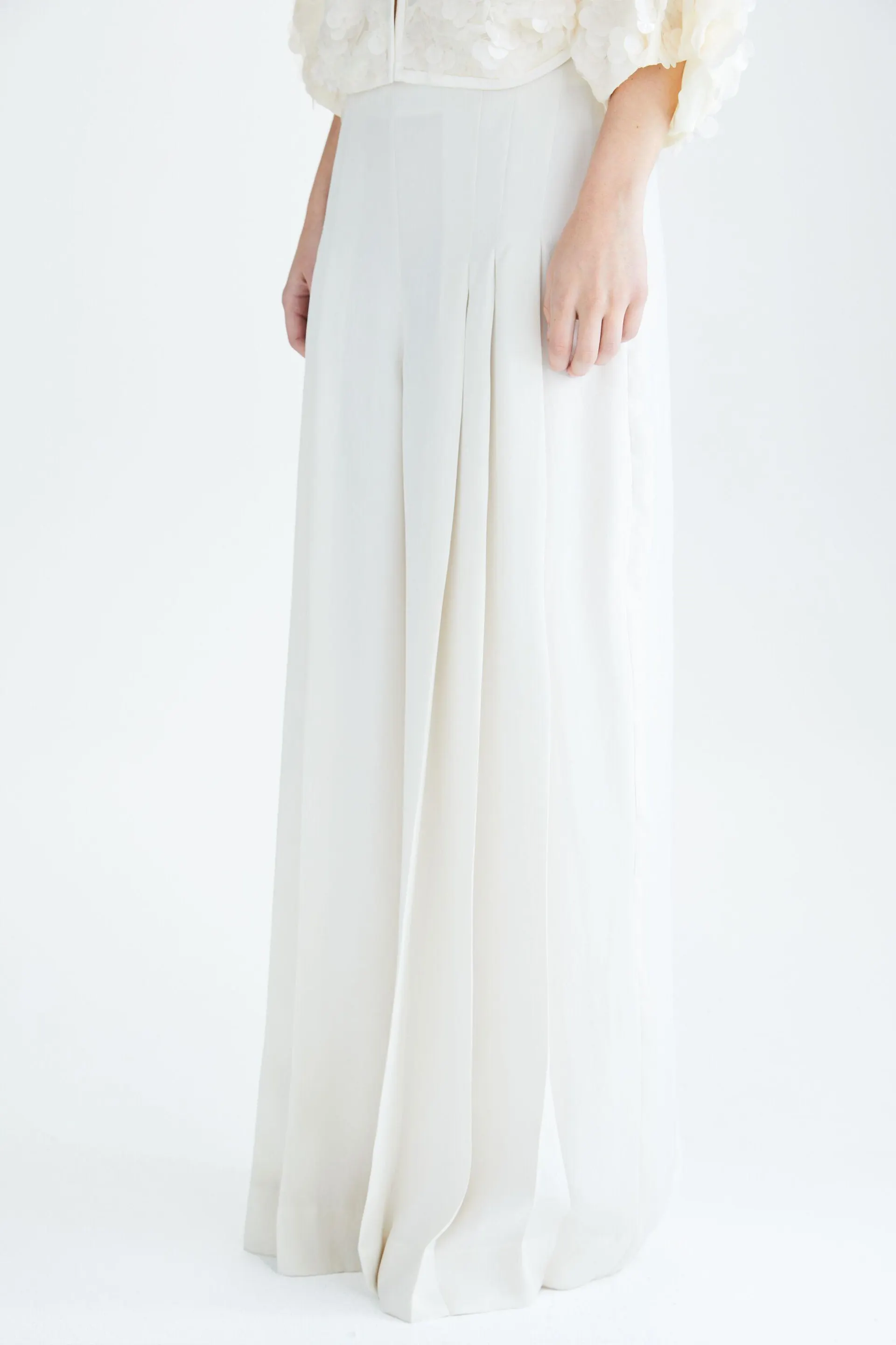 PANTALON PALAZZO CUPRO MAXIPLIEGUES