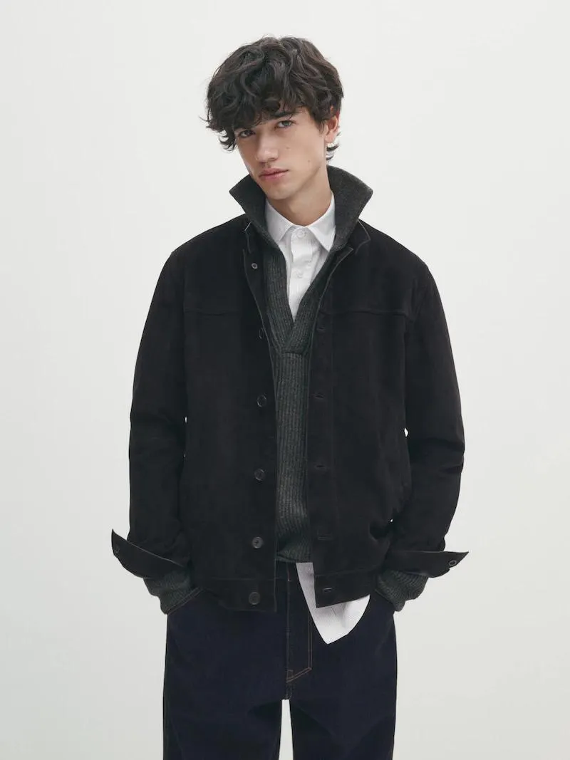 Chaqueta ante azul marino