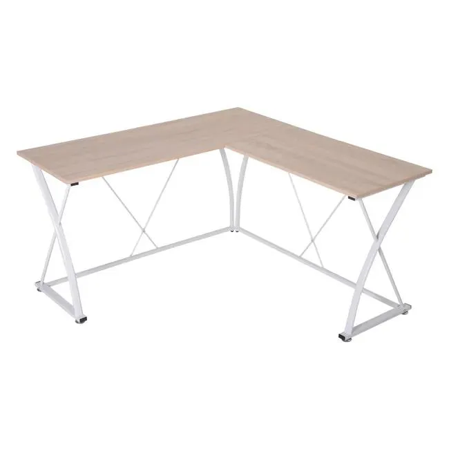 Mesa de ordenador Vinsetto roble natural 142x142x76 cm