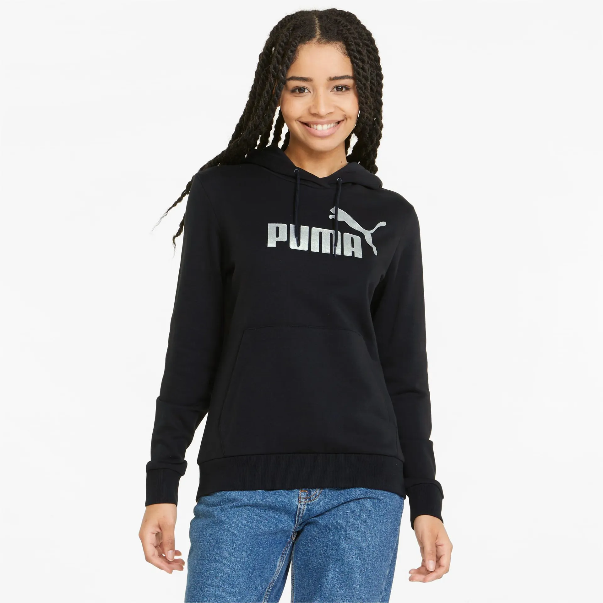 Sudadera con capucha para mujer Essentials+ Metallic Logo
