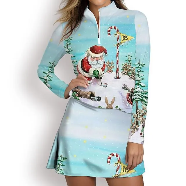 Mujer Camisas de polo Blanco Amarillo Azul Manga Larga Protección Solar Camiseta Otoño Invierno Ropa de golf para damas Ropa Trajes Ropa Ropa