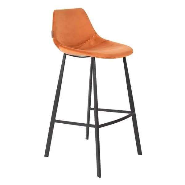 taburete Bar terciopelo naranja Franky