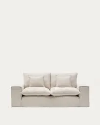 Módulo Compo 2 plazas beige grisáceo y estructura de metal negro 200 cm FSC Mix Credit