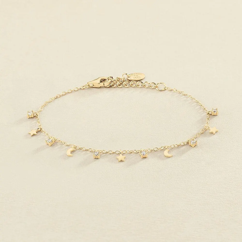 Pulsera de cadena LUNITAS - Cristal / Dorado