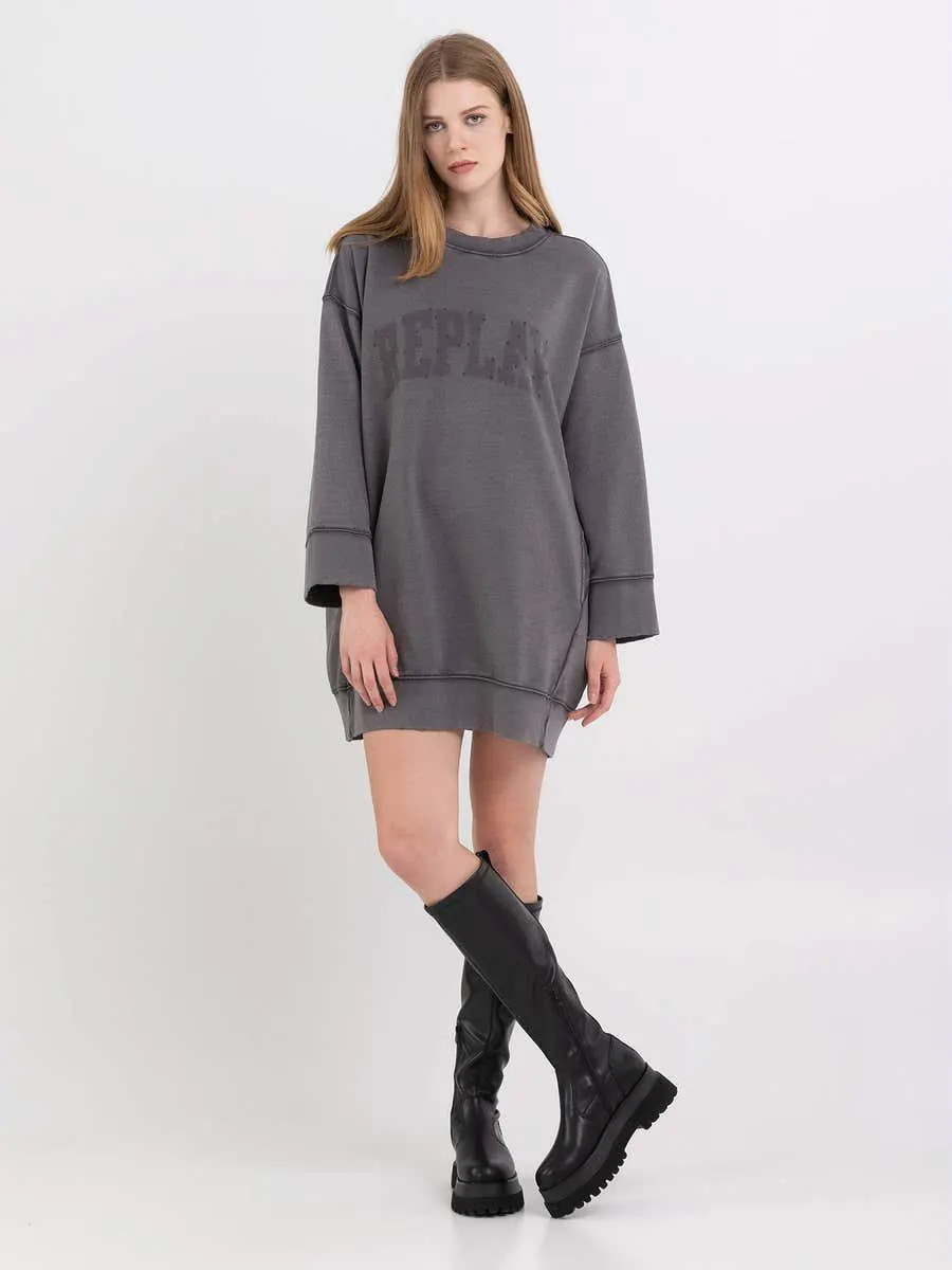 Vestido sudadera oversize con estampado