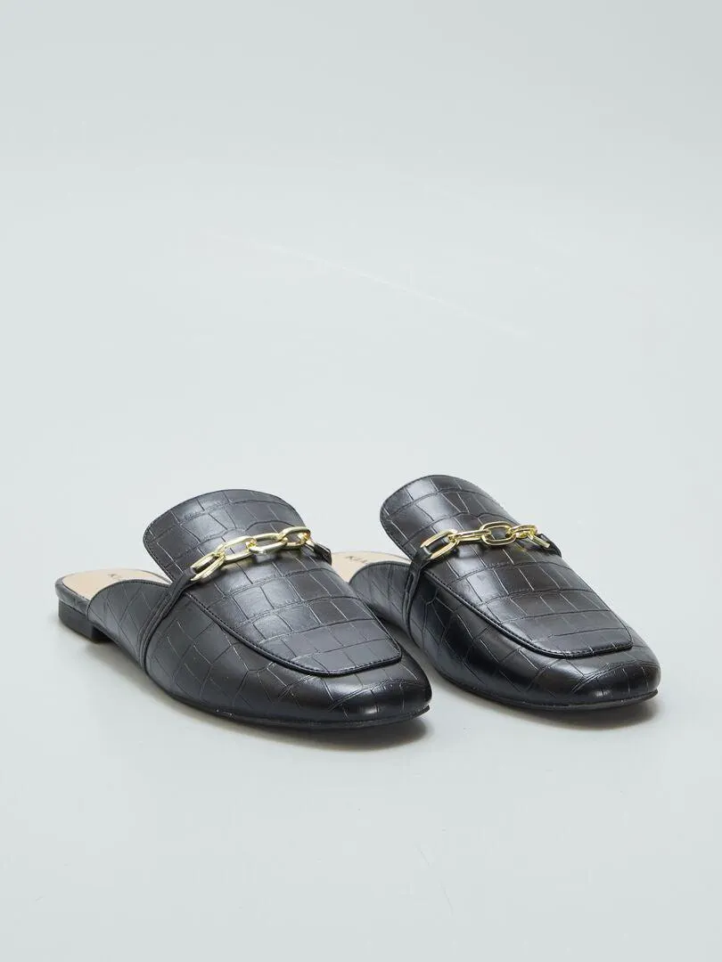 Mules mocasines - NEGRO