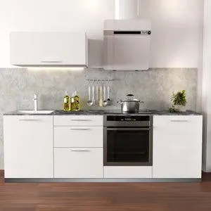 Cocina en kit DELINIA ID con altos SOFIA blanco 2.40 m