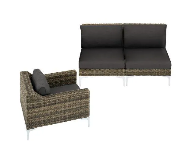Set de piezas modulares para conjunto de ratán villanova 3 asientos